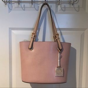 New! MK Jet Set Leather Medium Tote in Blossom
